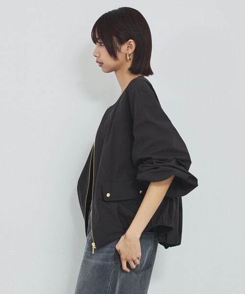 abahouse mavie(アバハウスマヴィ)の「【撥水加工】ノーカラーショートブルゾン/春服/ライトアウター/長袖/きれいめ(ブルゾン・レディース・ブラック/ベージュ・フリー)」の19枚目の写真