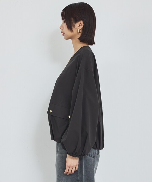 abahouse mavie(アバハウスマヴィ)の「【撥水加工】ノーカラーショートブルゾン/春服/ライトアウター/長袖/きれいめ(ブルゾン・レディース・ブラック/ベージュ・フリー)」の21枚目の写真