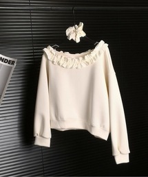 CHUL（チュル）の「フリルネックデザインスウェットプルオーバー（その他トップス）」