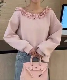 CHUL（チュル）の「フリルネックデザインスウェットプルオーバー（その他トップス）」