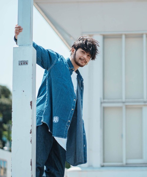 Leyline(レイライン)の「【Leyline】Heavyweight Denim Shirts(シャツ/ブラウス・メンズ・ブラウン/インディゴブルー・M/L/XL)」の9枚目の写真