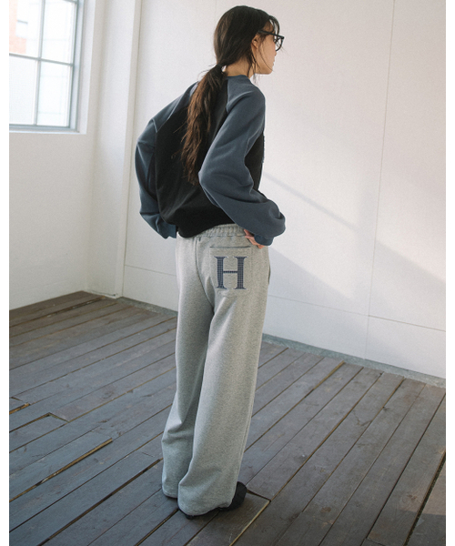 セール】CHECK LAYERED SWEATPANTS(GREY)（スウェットパンツ）｜HAVISM 