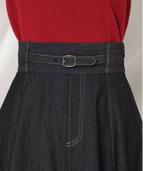 WILLSELECTION(ウィルセレクション)の「ベルトデザインフレアスカート/Belt-Design Flared Skirt(デニムスカート・レディース・ブラック/ネイビー・FREE)」の14枚目の写真
