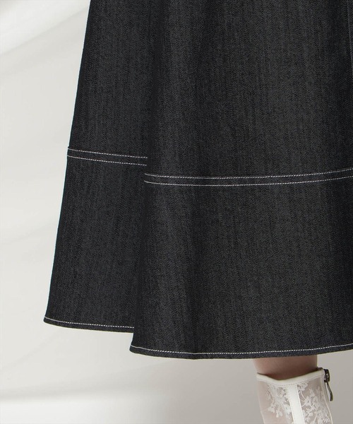WILLSELECTION(ウィルセレクション)の「ベルトデザインフレアスカート/Belt-Design Flared Skirt(デニムスカート・レディース・ブラック/ネイビー・FREE)」の15枚目の写真