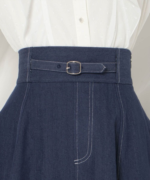 WILLSELECTION(ウィルセレクション)の「ベルトデザインフレアスカート/Belt-Design Flared Skirt(デニムスカート・レディース・ブラック/ネイビー・FREE)」の7枚目の写真