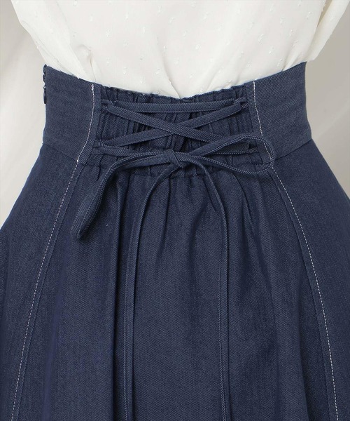WILLSELECTION(ウィルセレクション)の「ベルトデザインフレアスカート/Belt-Design Flared Skirt(デニムスカート・レディース・ブラック/ネイビー・FREE)」の8枚目の写真