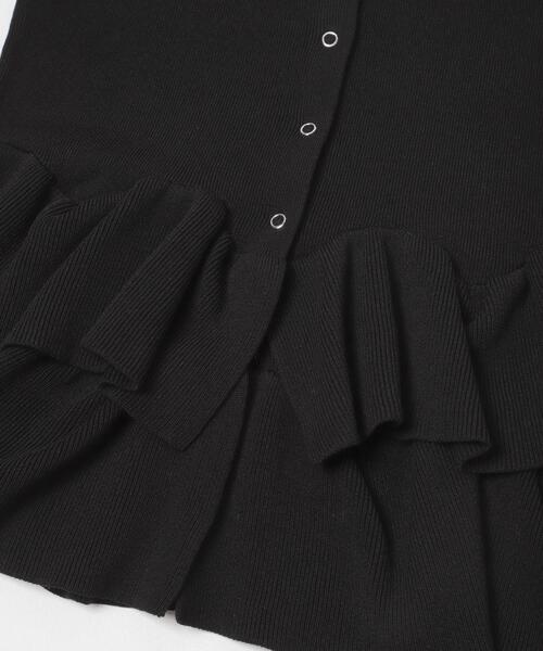 SENSE OF PLACE by URBAN RESEARCH(センスオブプレイスバイアーバンリサーチ)の「『洗濯可』ウェーブペプラムニットカーディガン(カーディガン/ボレロ・レディース・アイボリー/ブラック/ライトブルー・ONE)」の13枚目の写真