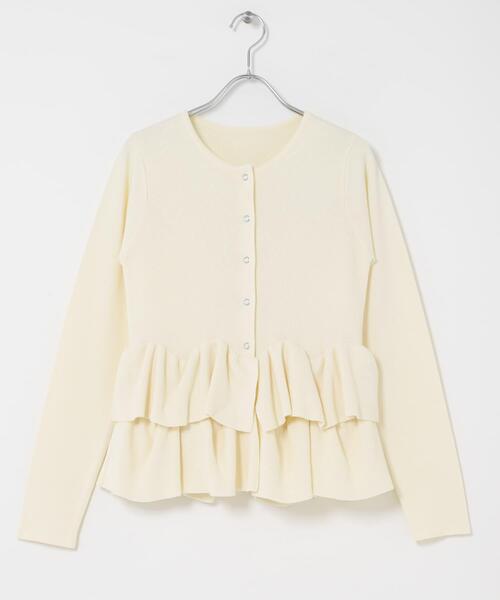 SENSE OF PLACE by URBAN RESEARCH(センスオブプレイスバイアーバンリサーチ)の「『洗濯可』ウェーブペプラムニットカーディガン(カーディガン/ボレロ・レディース・アイボリー/ブラック/ライトブルー・ONE)」の22枚目の写真