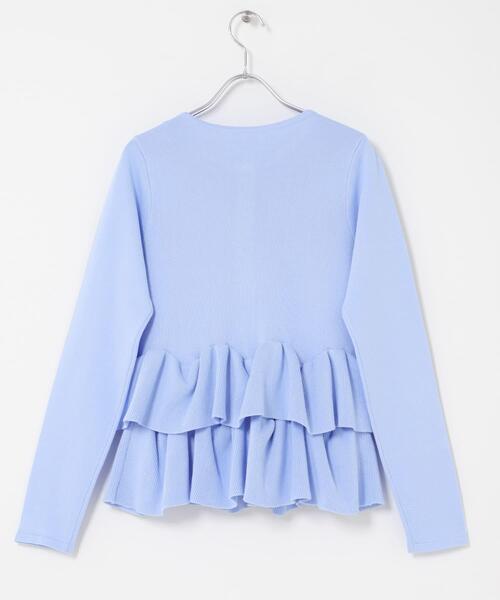 SENSE OF PLACE by URBAN RESEARCH(センスオブプレイスバイアーバンリサーチ)の「『洗濯可』ウェーブペプラムニットカーディガン(カーディガン/ボレロ・レディース・アイボリー/ブラック/ライトブルー・ONE)」の5枚目の写真