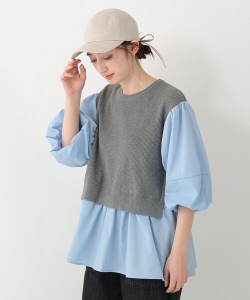 Afternoon Tea（アフタヌーンティー）の「リネンUVキャップ（キャップ・レディース・グレー/アイボリー・ONE SIZE）」の4枚目の写真