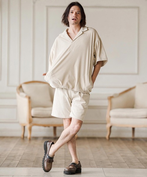 CAMBIO(カンビオ)の「mp14676-Jacquard Short Pants ショートパンツ(CAM26SS-030)(その他パンツ・メンズ・ブラック/ネイビー/ベージュ・M/S/L)」の6枚目の写真