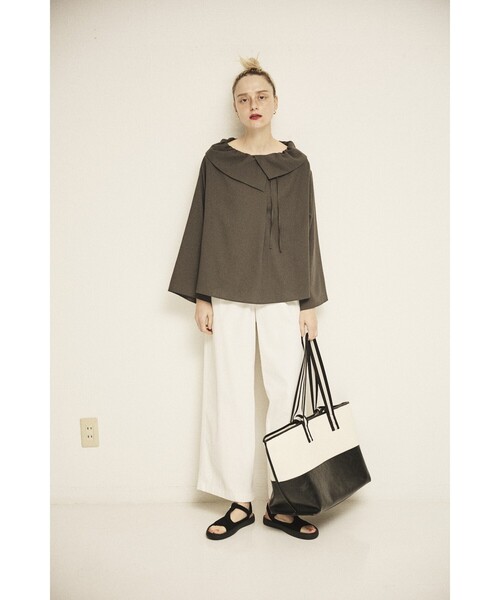 Rouge vif(ルージュヴィフ)の「【CHIMERE/シメール】キャンバス×合皮ワイドビックトート(トートバッグ・レディース・モカ/ホワイト・フリー)」の15枚目の写真