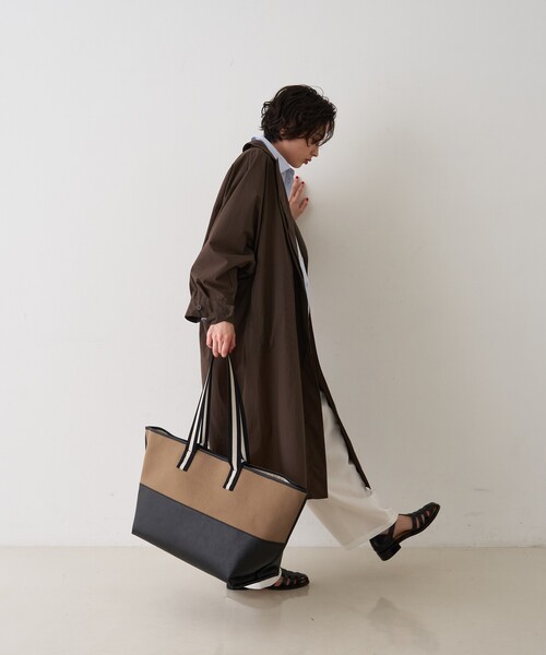 Rouge vif(ルージュヴィフ)の「【CHIMERE/シメール】キャンバス×合皮ワイドビックトート(トートバッグ・レディース・モカ/ホワイト・フリー)」の20枚目の写真