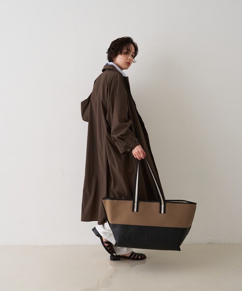 Rouge vif(ルージュヴィフ)の「【CHIMERE/シメール】キャンバス×合皮ワイドビックトート(トートバッグ・レディース・モカ/ホワイト・フリー)」の21枚目の写真