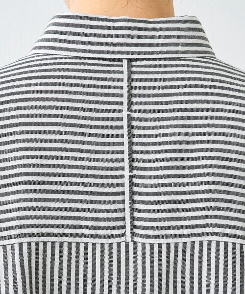 RIVE DROITE（リヴドロワ）の「【女性らしい抜け感】リネン混ストライプシャツ（シャツ/ブラウス・レディース・ブラック/ライトベージュ・FREE）」の4枚目の写真