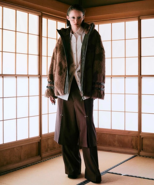 CREO STORE(クレオストア)の「【TAJEN:T】TUCK DESIGN STUDS 2WAY PANTS/タックデザイン スタッズ2WAY パンツ/ セットアップ着用可能(スラックス・レディース・ブラウン/チャコールグレー・2/1)」の10枚目の写真
