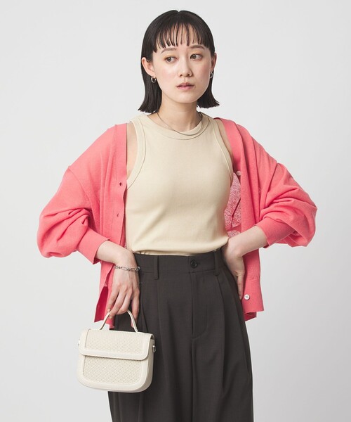 green label relaxing（グリーンレーベルリラクシング）の「アメリカン スリーブ タンクトップ 抗菌（タンクトップ・レディース・ダークブラウン/ベージュ/ブラック/オフホワイト・FREE）」の4枚目の写真