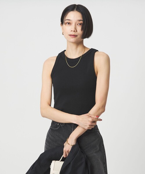 green label relaxing（グリーンレーベルリラクシング）の「アメリカン スリーブ タンクトップ 抗菌（タンクトップ・レディース・ダークブラウン/ベージュ/ブラック/オフホワイト・FREE）」の3枚目の写真