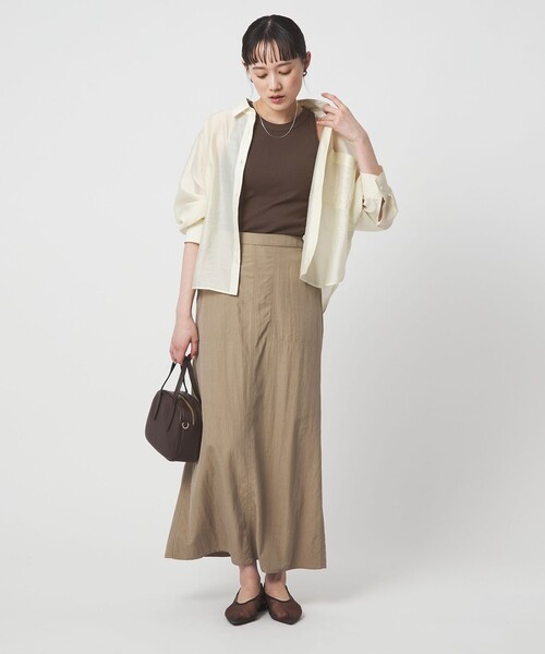 green label relaxing（グリーンレーベルリラクシング）の「アメリカン スリーブ タンクトップ 抗菌（タンクトップ・レディース・ダークブラウン/ベージュ/ブラック/オフホワイト・FREE）」の8枚目の写真