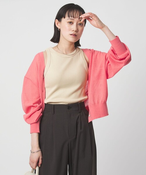 green label relaxing（グリーンレーベルリラクシング）の「アメリカン スリーブ タンクトップ 抗菌（タンクトップ・レディース・ダークブラウン/ベージュ/ブラック/オフホワイト・FREE）」の16枚目の写真