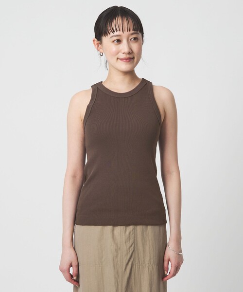 green label relaxing（グリーンレーベルリラクシング）の「アメリカン スリーブ タンクトップ 抗菌（タンクトップ・レディース・ダークブラウン/ベージュ/ブラック/オフホワイト・FREE）」の20枚目の写真