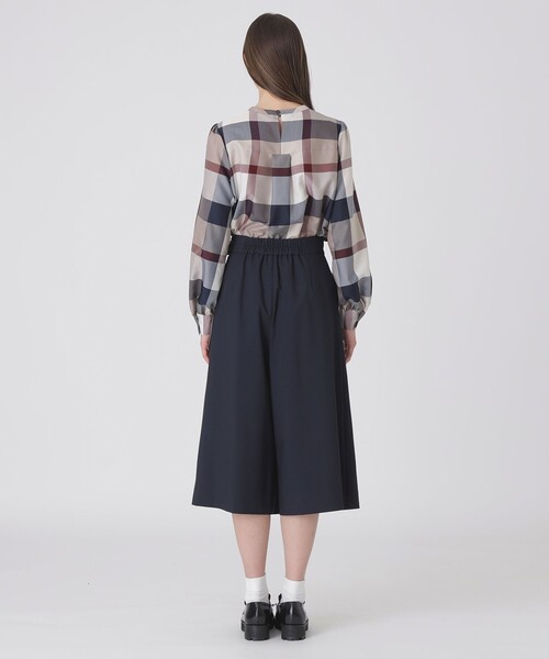 BLUE LABEL CRESTBRIDGE（ブルーレーベルクレストブリッジ）の「【一部店舗限定】パーシャルチェックガウチョパンツ（その他パンツ・レディース・ダークネイビー/ブラック・40/38/36）」の12枚目の写真