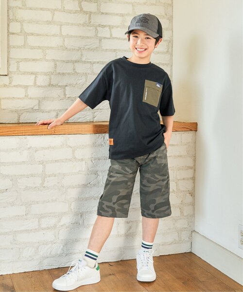 ikka(イッカ)の「【接触冷感】異素材ポケ付きTシャツ(120~160cm)(Tシャツ/カットソー・キッズ・ブラック/オリーブ/オフホワイト・120/130/140/150/160)」の7枚目の写真