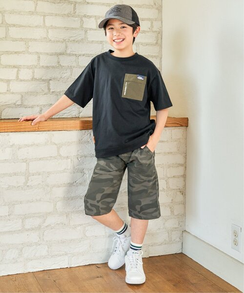 ikka(イッカ)の「【接触冷感】異素材ポケ付きTシャツ(120~160cm)(Tシャツ/カットソー・キッズ・ブラック/オリーブ/オフホワイト・120/130/140/150/160)」の8枚目の写真
