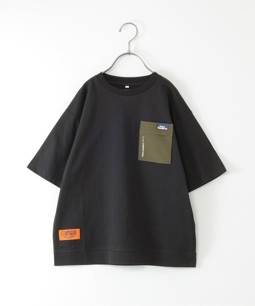 ikka(イッカ)の「【接触冷感】異素材ポケ付きTシャツ(120~160cm)(Tシャツ/カットソー・キッズ・ブラック/オリーブ/オフホワイト・120/130/140/150/160)」の11枚目の写真