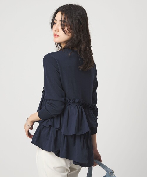 green label relaxing(グリーンレーベルリラクシング)の「ティアード ドッキング プルオーバー ニット 3(ニット/セーター・レディース・ブラック/ブラウン/ネイビー・FREE)」の10枚目の写真