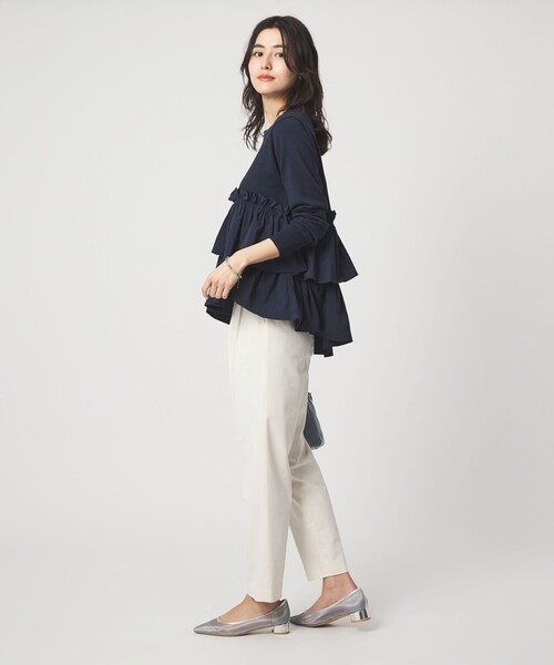 green label relaxing(グリーンレーベルリラクシング)の「ティアード ドッキング プルオーバー ニット 3(ニット/セーター・レディース・ブラック/ブラウン/ネイビー・FREE)」の7枚目の写真