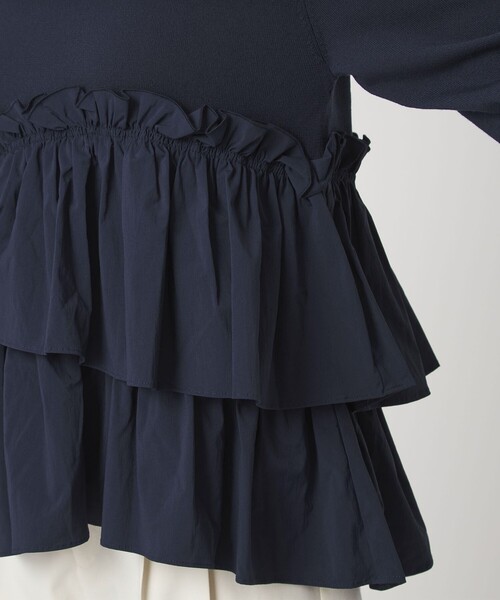 green label relaxing(グリーンレーベルリラクシング)の「ティアード ドッキング プルオーバー ニット 3(ニット/セーター・レディース・ブラック/ブラウン/ネイビー・FREE)」の19枚目の写真