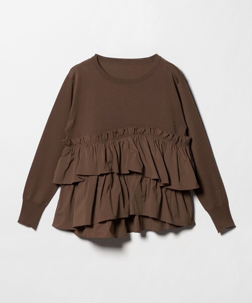 green label relaxing(グリーンレーベルリラクシング)の「ティアード ドッキング プルオーバー ニット 3(ニット/セーター・レディース・ブラック/ブラウン/ネイビー・FREE)」の15枚目の写真