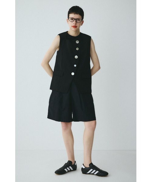 HeRIN.CYE(ヘリンドットサイ)の「Wave neck vest ウェーブネックベスト(ベスト・レディース・ブルー/オフホワイト/ブラック・FREE)」の4枚目の写真
