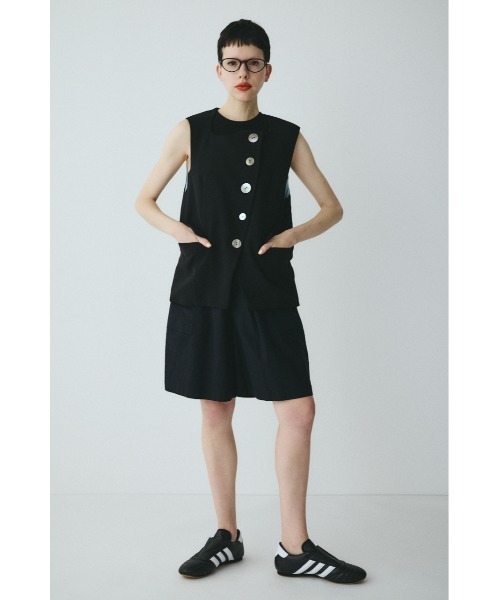 HeRIN.CYE(ヘリンドットサイ)の「Wave neck vest ウェーブネックベスト(ベスト・レディース・ブルー/オフホワイト/ブラック・FREE)」の6枚目の写真