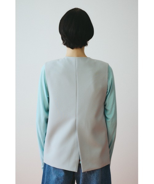HeRIN.CYE(ヘリンドットサイ)の「Wave neck vest ウェーブネックベスト(ベスト・レディース・ブルー/オフホワイト/ブラック・FREE)」の21枚目の写真