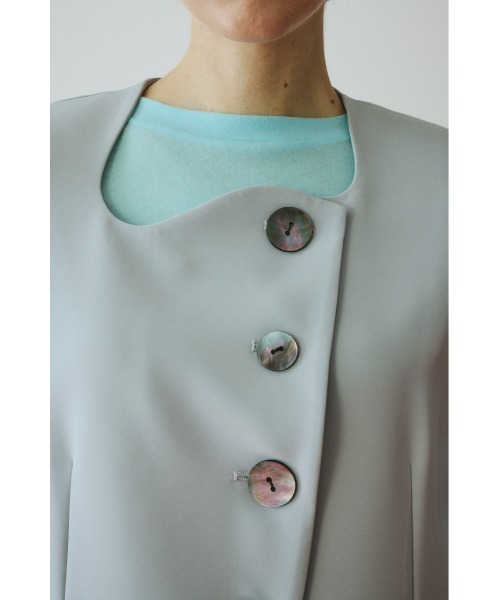 HeRIN.CYE(ヘリンドットサイ)の「Wave neck vest ウェーブネックベスト(ベスト・レディース・ブルー/オフホワイト/ブラック・FREE)」の22枚目の写真