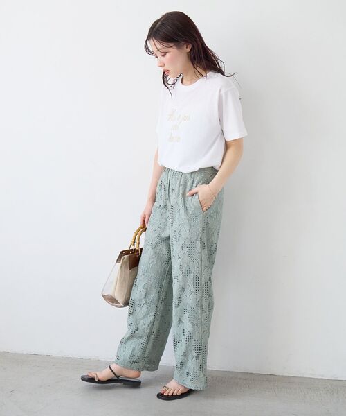 le.coeur blanc(ルクールブラン)の「ハクフレーズTシャツ(Tシャツ/カットソー・レディース・オフホワイト/ネイビー/モカ・38)」の7枚目の写真