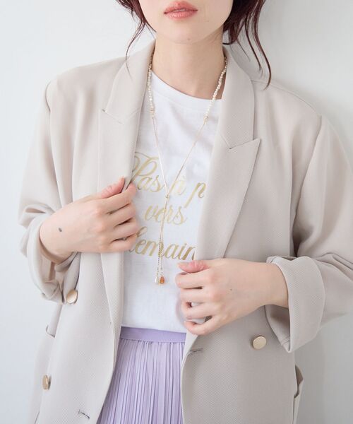 le.coeur blanc(ルクールブラン)の「ハクフレーズTシャツ(Tシャツ/カットソー・レディース・オフホワイト/ネイビー/モカ・38)」の11枚目の写真