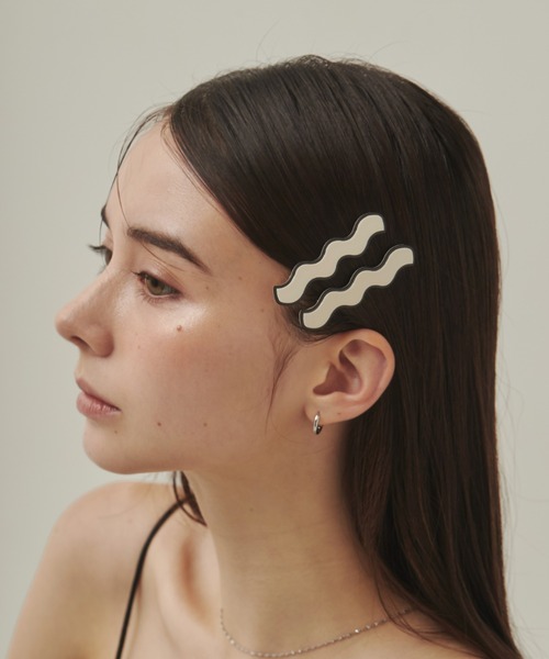 ウェーブデザインヘアピン　2個セット