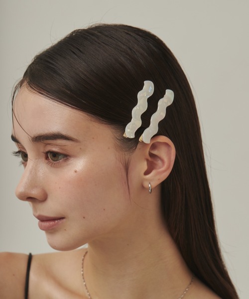 ウェーブデザインヘアピン　2個セット