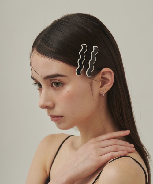 ウェーブデザインヘアピン　2個セット