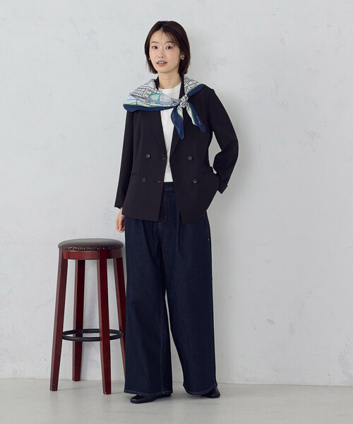 COMME CA ISM(コムサイズム)の「ボックスシルエット クロップド丈Tシャツ(Tシャツ/カットソー・レディース・チャコール/ブラック/サックスブルー/ホワイト・X-LARGE/LARGE/MEDIUM/SMALL)」の22枚目の写真