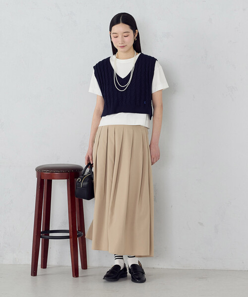 COMME CA ISM(コムサイズム)の「ボックスシルエット クロップド丈Tシャツ(Tシャツ/カットソー・レディース・チャコール/ブラック/サックスブルー/ホワイト・X-LARGE/LARGE/MEDIUM/SMALL)」の20枚目の写真