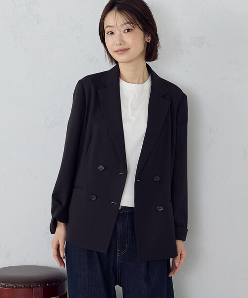 COMME CA ISM(コムサイズム)の「ボックスシルエット クロップド丈Tシャツ(Tシャツ/カットソー・レディース・チャコール/ブラック/サックスブルー/ホワイト・X-LARGE/LARGE/MEDIUM/SMALL)」の17枚目の写真