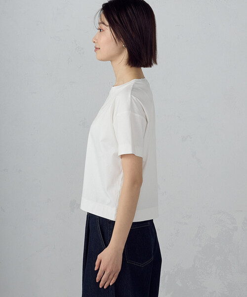 COMME CA ISM(コムサイズム)の「ボックスシルエット クロップド丈Tシャツ(Tシャツ/カットソー・レディース・チャコール/ブラック/サックスブルー/ホワイト/ダークブラウン・X-LARGE/LARGE/MEDIUM/SMALL)」の17枚目の写真