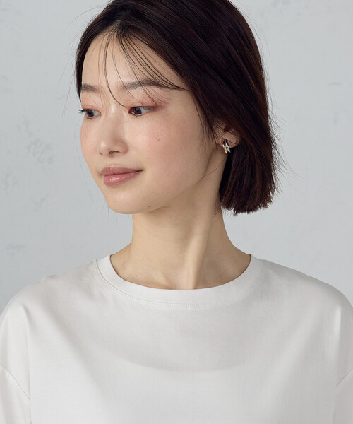 COMME CA ISM(コムサイズム)の「ボックスシルエット クロップド丈Tシャツ(Tシャツ/カットソー・レディース・チャコール/ブラック/サックスブルー/ホワイト/ダークブラウン・X-LARGE/LARGE/MEDIUM/SMALL)」の15枚目の写真
