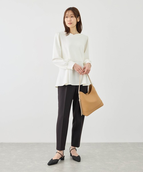 ROPE' PICNIC（ロペピクニック）の「カットジョーゼットハートネックペプラムプルオーバー（Tシャツ/カットソー・レディース・キナリ/ネイビー・FREE）」の4枚目の写真