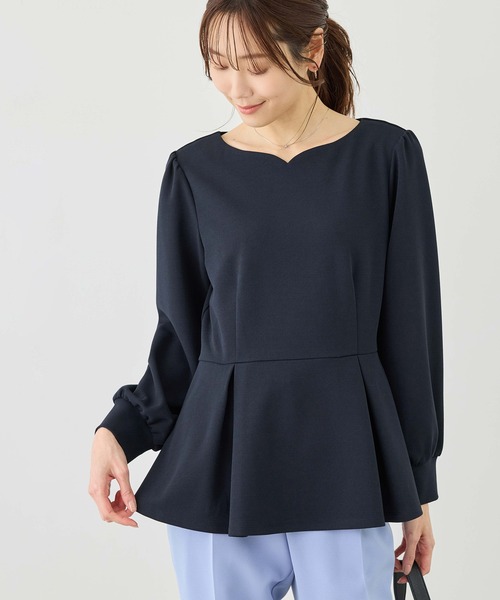 ROPE' PICNIC（ロペピクニック）の「カットジョーゼットハートネックペプラムプルオーバー（Tシャツ/カットソー・レディース・キナリ/ネイビー・FREE）」の11枚目の写真