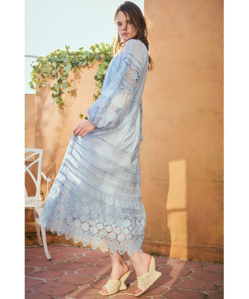 Estella.K(エステラケー)の「Nora Lace Trim Dress 2 レース切り替えティーアードドレス 2(ワンピース・レディース・ピンク/サックスブルー/ホワイト系その他・FREE)」の20枚目の写真
